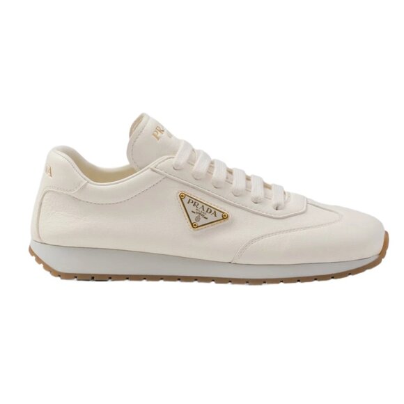 NIB Prada Leather Sneakers, Ivory, Retired Style: 1E410N-013-F0304 - Picture 1 of 12